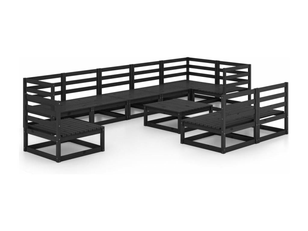 Black Pine Wood Outdoor Furniture Set - dlz1766571428684