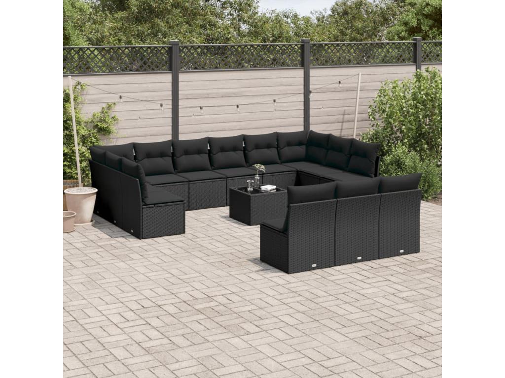 Black Woven Resin Wicker Outdoor Furniture Set - dlz1766571393091