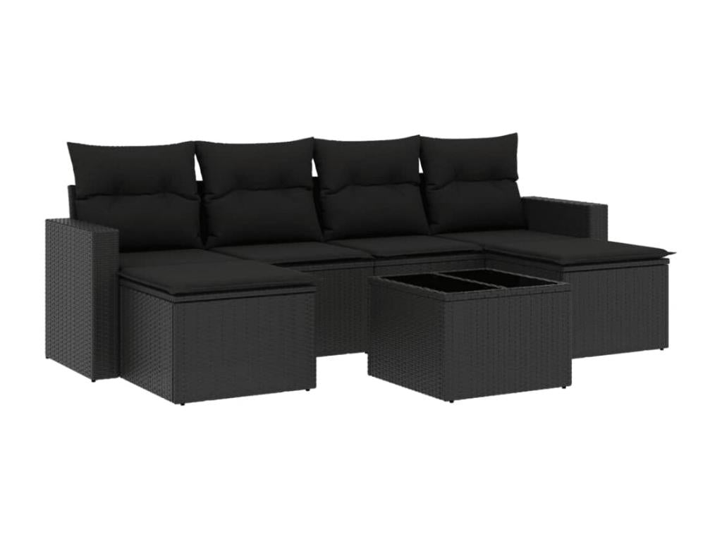 Black Woven Resin Wicker Outdoor Furniture Set - dlz1766571521438