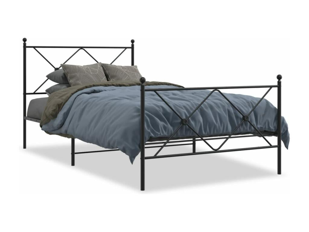 Black Metal Bed Frame, 107 x 203 cm