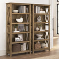 5 Shelf Bookcase Set of 2 - 32"W x 13"D x 66"H - 50lbs Per Shelf - Farmhouse Style - Home Office