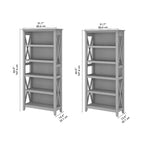 5 Shelf Bookcase Set of 2 - 32"W x 13"D x 66"H - 50lbs Per Shelf - Farmhouse Style - Home Office