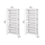 5 Shelf Bookcase Set of 2 - 32"W x 13"D x 66"H - 50lbs Per Shelf - Farmhouse Style - Home Office