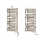 5 Shelf Bookcase Set of 2 - 32"W x 13"D x 66"H - 50lbs Per Shelf - Farmhouse Style - Home Office