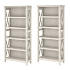 5 Shelf Bookcase Set of 2 - 32"W x 13"D x 66"H - 50lbs Per Shelf - Farmhouse Style - Home Office