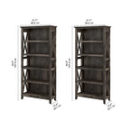 5 Shelf Bookcase Set of 2 - 32"W x 13"D x 66"H - 50lbs Per Shelf - Farmhouse Style - Home Office
