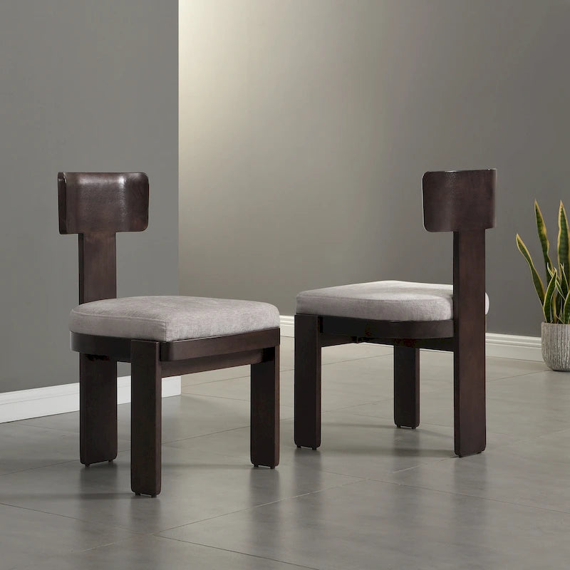 Upholstered Dining Chairs Set of 2 - Rubberwood Frame - 330lbs Capacity - 19"L x 20.1"W x 32.25"H - Modern