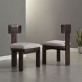 Upholstered Dining Chairs Set of 2 - Rubberwood Frame - 330lbs Capacity - 19"L x 20.1"W x 32.25"H - Modern