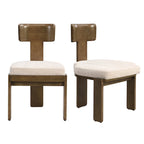 Upholstered Dining Chairs Set of 2 - Rubberwood Frame - 330lbs Capacity - 19"L x 20.1"W x 32.25"H - Modern