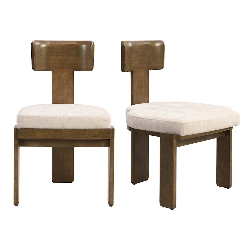 Upholstered Dining Chairs Set of 2 - Rubberwood Frame - 330lbs Capacity - 19"L x 20.1"W x 32.25"H - Modern