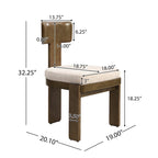 Upholstered Dining Chairs Set of 2 - Rubberwood Frame - 330lbs Capacity - 19"L x 20.1"W x 32.25"H - Modern