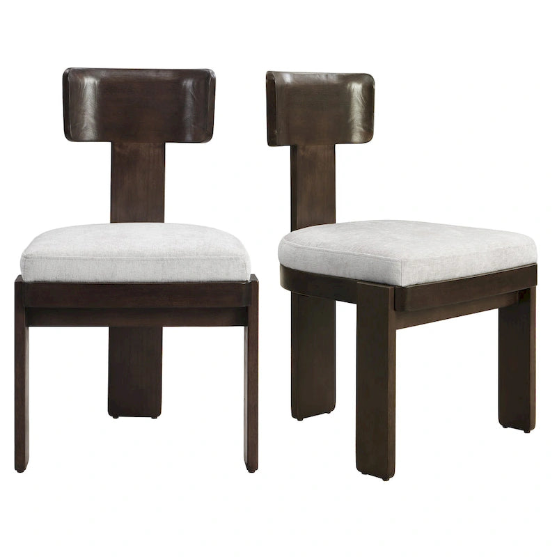 Upholstered Dining Chairs Set of 2 - Rubberwood Frame - 330lbs Capacity - 19"L x 20.1"W x 32.25"H - Modern