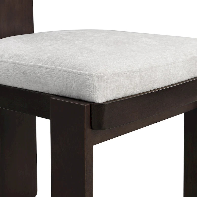 Upholstered Dining Chairs Set of 2 - Rubberwood Frame - 330lbs Capacity - 19"L x 20.1"W x 32.25"H - Modern