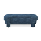 Upholstered Storage Bench 51.5"L - Oval Ottoman Linen Fabric - End of Bed Bedroom Footrest - Fully Assembled