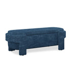 Upholstered Storage Bench 51.5"L - Oval Ottoman Linen Fabric - End of Bed Bedroom Footrest - Fully Assembled