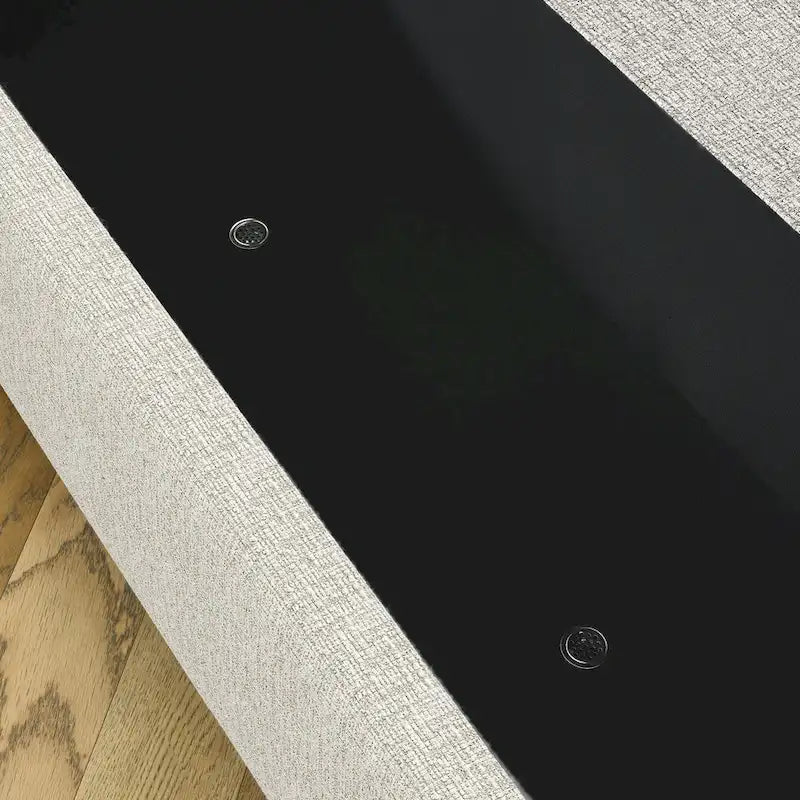 Upholstered Storage Bench 51.5"L - Oval Ottoman Linen Fabric - End of Bed Bedroom Footrest - Fully Assembled