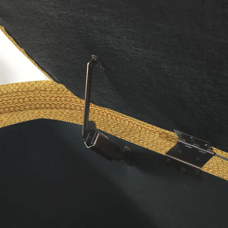 Upholstered Storage Bench 51.5"L - Oval Ottoman Linen Fabric - End of Bed Bedroom Footrest - Fully Assembled