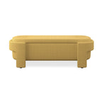 Upholstered Storage Bench 51.5"L - Oval Ottoman Linen Fabric - End of Bed Bedroom Footrest - Fully Assembled