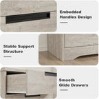 Modern 5 Drawer Dresser - Natural Wood - Smooth Glide Drawers - Bedroom Living Room Nursery Storage Organizer