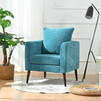 Fleece Fabric Barrel Accent Chair - Wood Legs - 275lbs Capacity - 29.53"W x 26.77"L - Living Room Bedroom