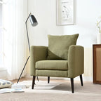 Fleece Fabric Barrel Accent Chair - Wood Legs - 275lbs Capacity - 29.53"W x 26.77"L - Living Room Bedroom