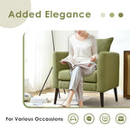 Fleece Fabric Barrel Accent Chair - Wood Legs - 275lbs Capacity - 29.53"W x 26.77"L - Living Room Bedroom