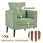 Fleece Fabric Barrel Accent Chair - Wood Legs - 275lbs Capacity - 29.53"W x 26.77"L - Living Room Bedroom