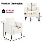 Fleece Fabric Barrel Accent Chair - Wood Legs - 275lbs Capacity - 29.53"W x 26.77"L - Living Room Bedroom