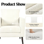 Fleece Fabric Barrel Accent Chair - Wood Legs - 275lbs Capacity - 29.53"W x 26.77"L - Living Room Bedroom