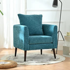 Fleece Fabric Barrel Accent Chair - Wood Legs - 275lbs Capacity - 29.53"W x 26.77"L - Living Room Bedroom
