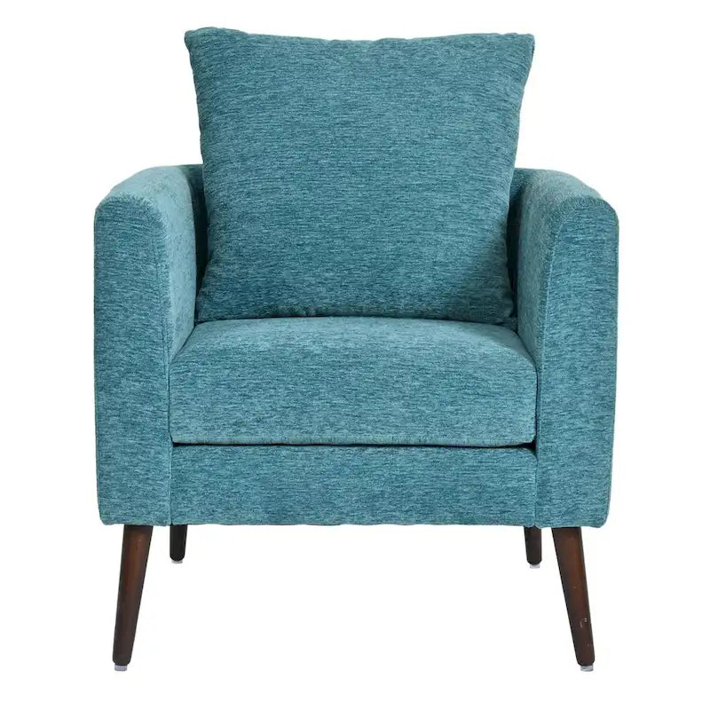 Fleece Fabric Barrel Accent Chair - Wood Legs - 275lbs Capacity - 29.53"W x 26.77"L - Living Room Bedroom