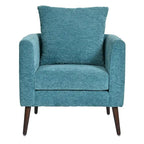 Fleece Fabric Barrel Accent Chair - Wood Legs - 275lbs Capacity - 29.53"W x 26.77"L - Living Room Bedroom