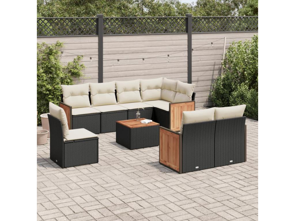 Black Woven Resin Wicker Outdoor Furniture Set - dlz1766571315785