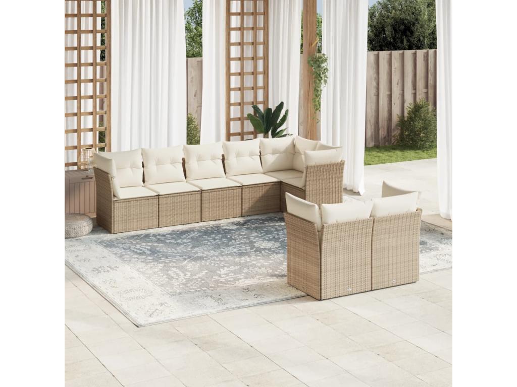 Beige Woven Resin Wicker Outdoor Furniture Set - dlz1766571194340
