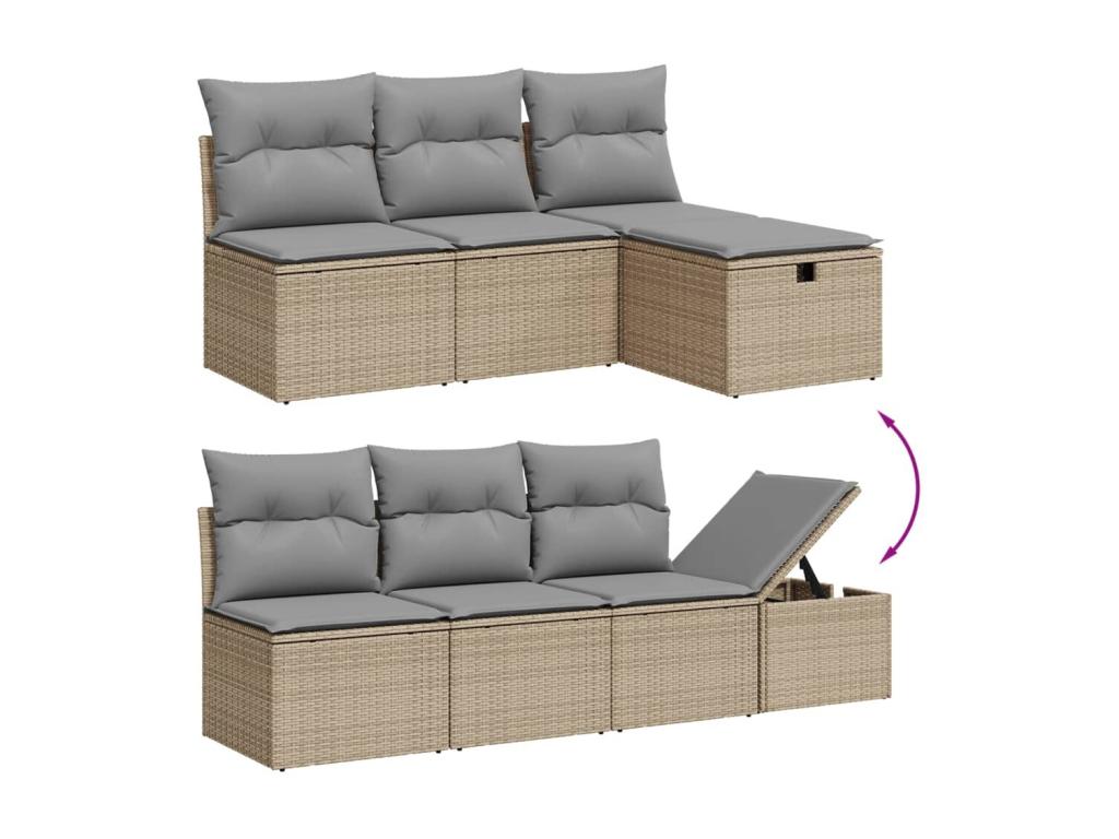 Beige Woven Resin Wicker Outdoor Furniture Set - dlz1766571362780