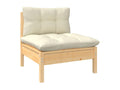 Beige Pine Wood Outdoor Furniture Set