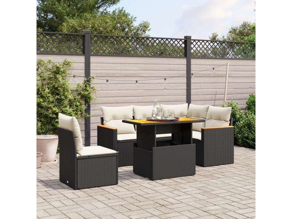 Black Woven Resin Wicker Outdoor Furniture Set - dlz1766571743521