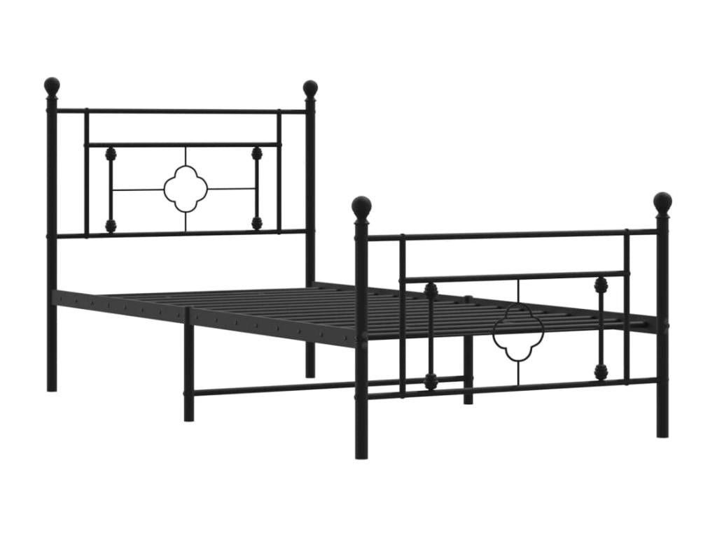 Black Metal Bed Frame, 90 x 190 cm