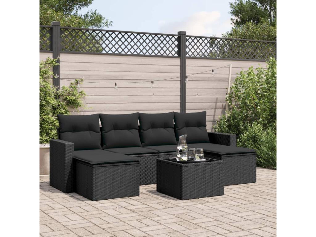 Black Woven Resin Wicker Outdoor Furniture Set - dlz1766571521438