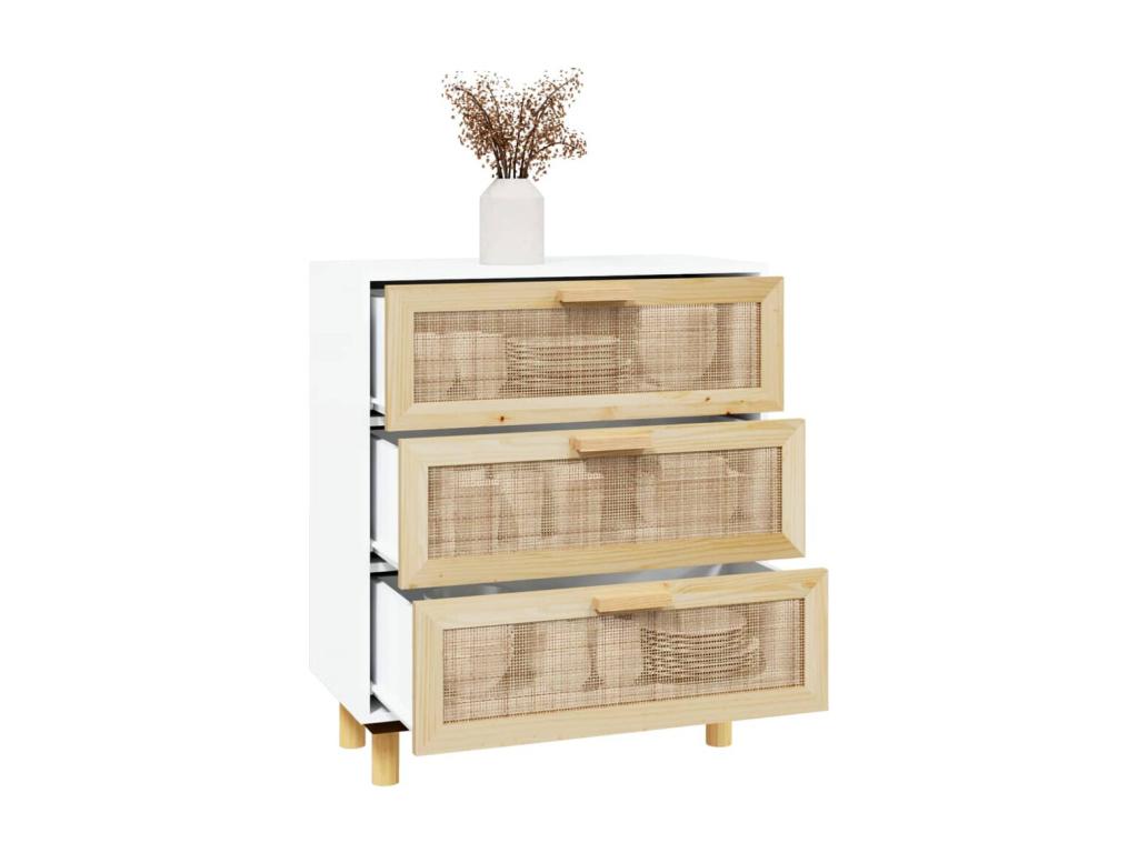 White Pine Wood Sideboard, 60 x 30 x 70 cm