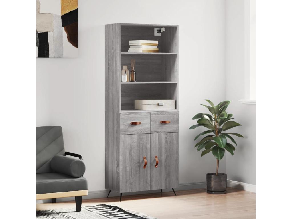 Gray Sideboard, 69.5 x 34 x 180 cm