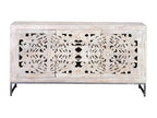 White Metal Sideboard, 80 x 38 x 150 cm