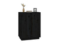 Black Pine Wood Sideboard, 60 x 35 x 80 cm
