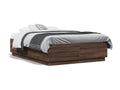 Brown Engineered Wood Bed Frame, 120 x 190 cm