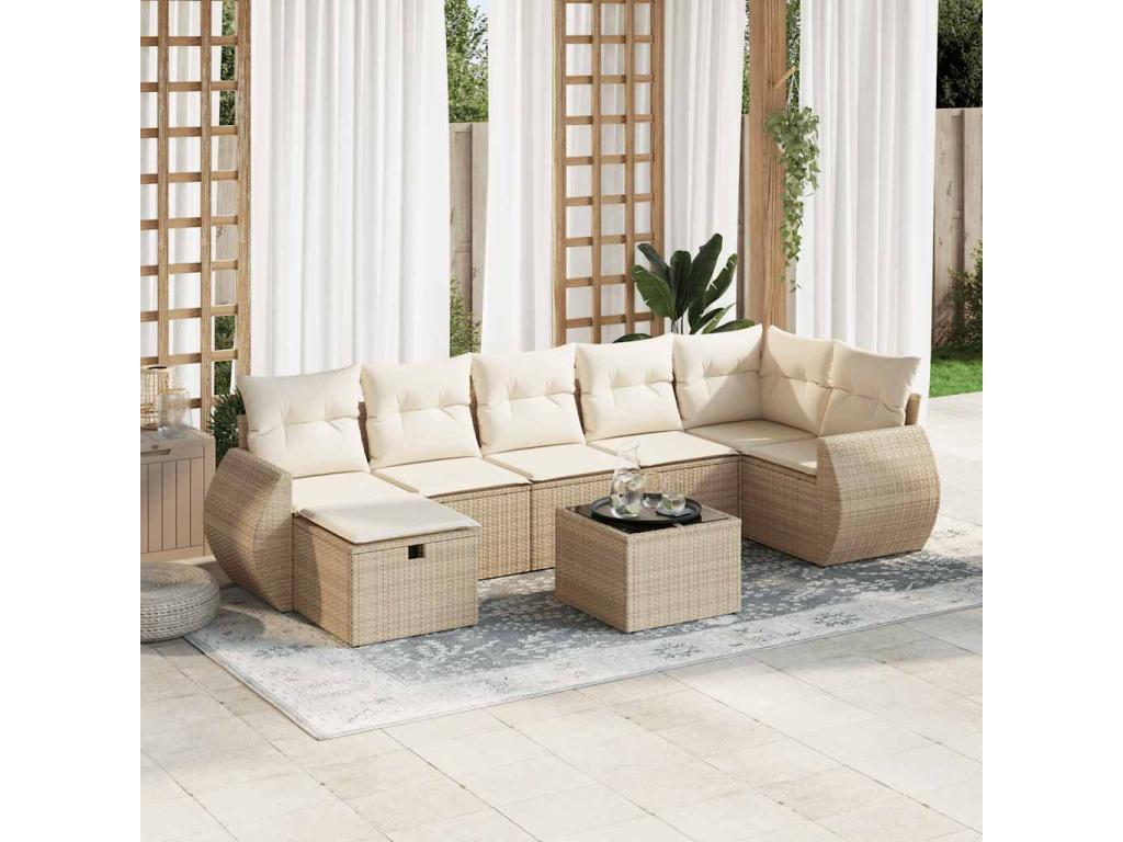 Beige Woven Resin Wicker Outdoor Furniture Set - dlz1766571289139