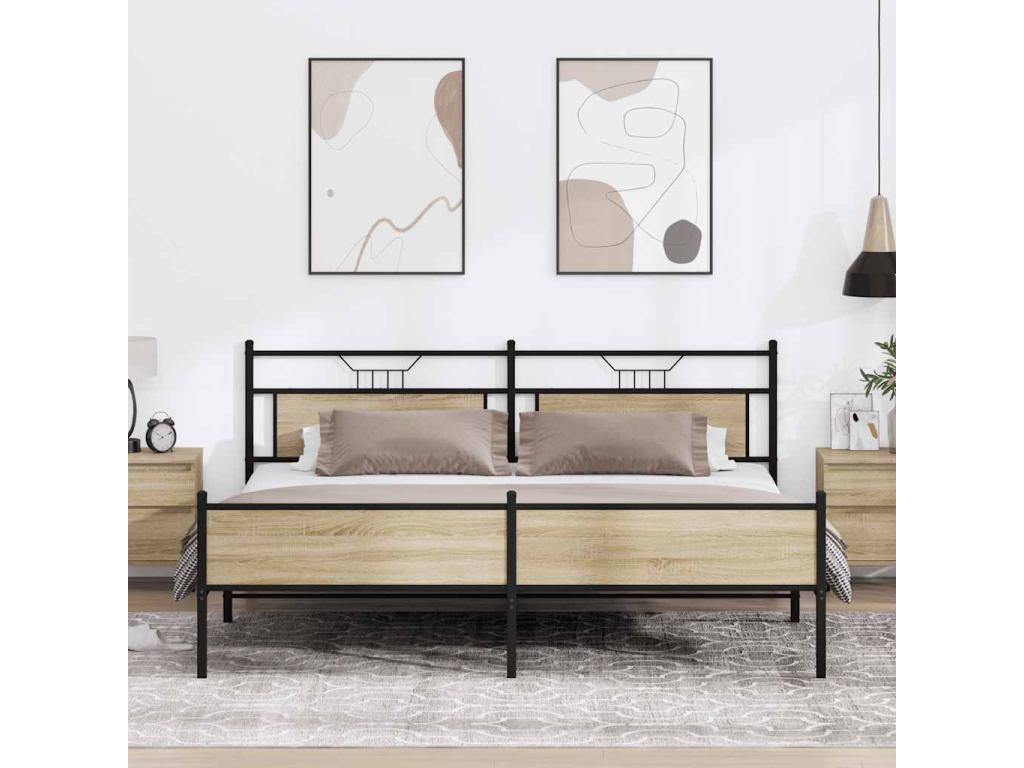 Brown Oak Wood Mattress, 200 x 200 cm - dlz1766571846171