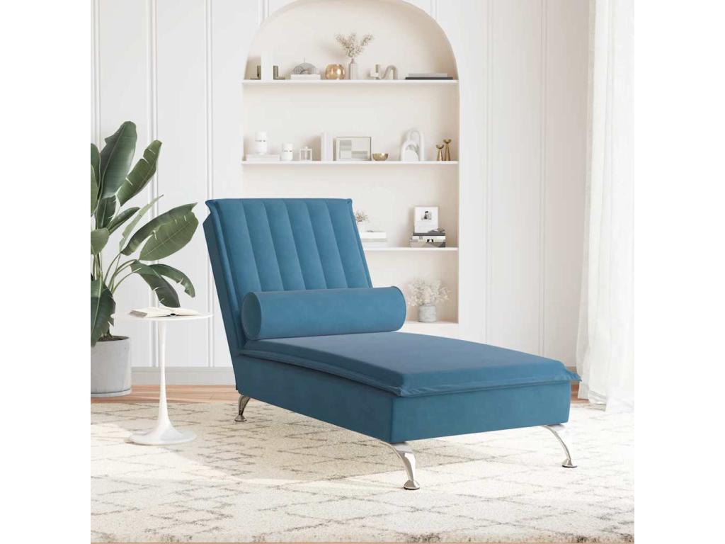 Blue Velvet Chaise Lounge