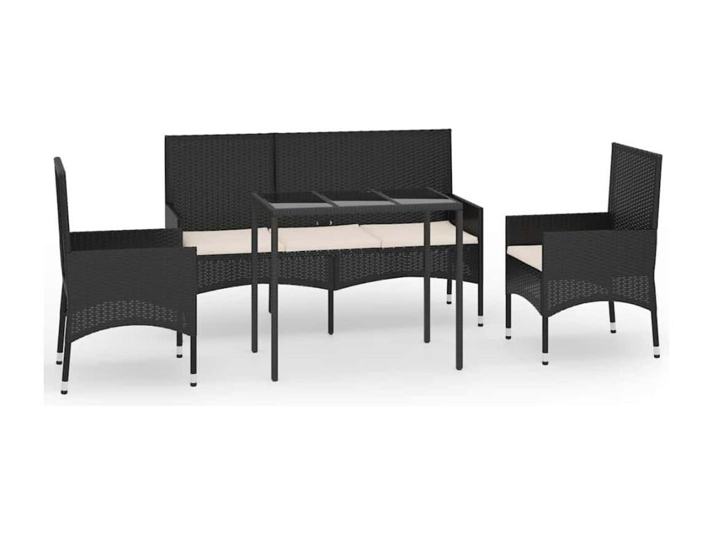 Black Woven Resin Wicker Outdoor Furniture Set - dlz1766571500982
