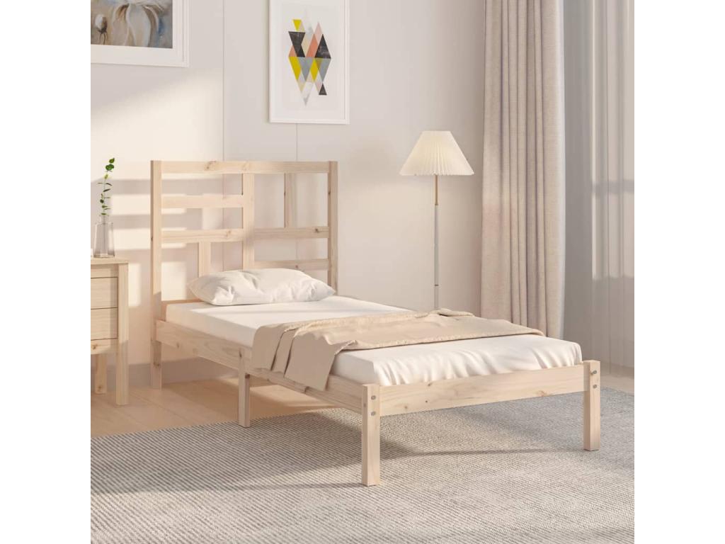 Brown Bed Frame, 75 x 190 cm