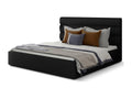 Black Fabric Bed, 160 x 200 cm
